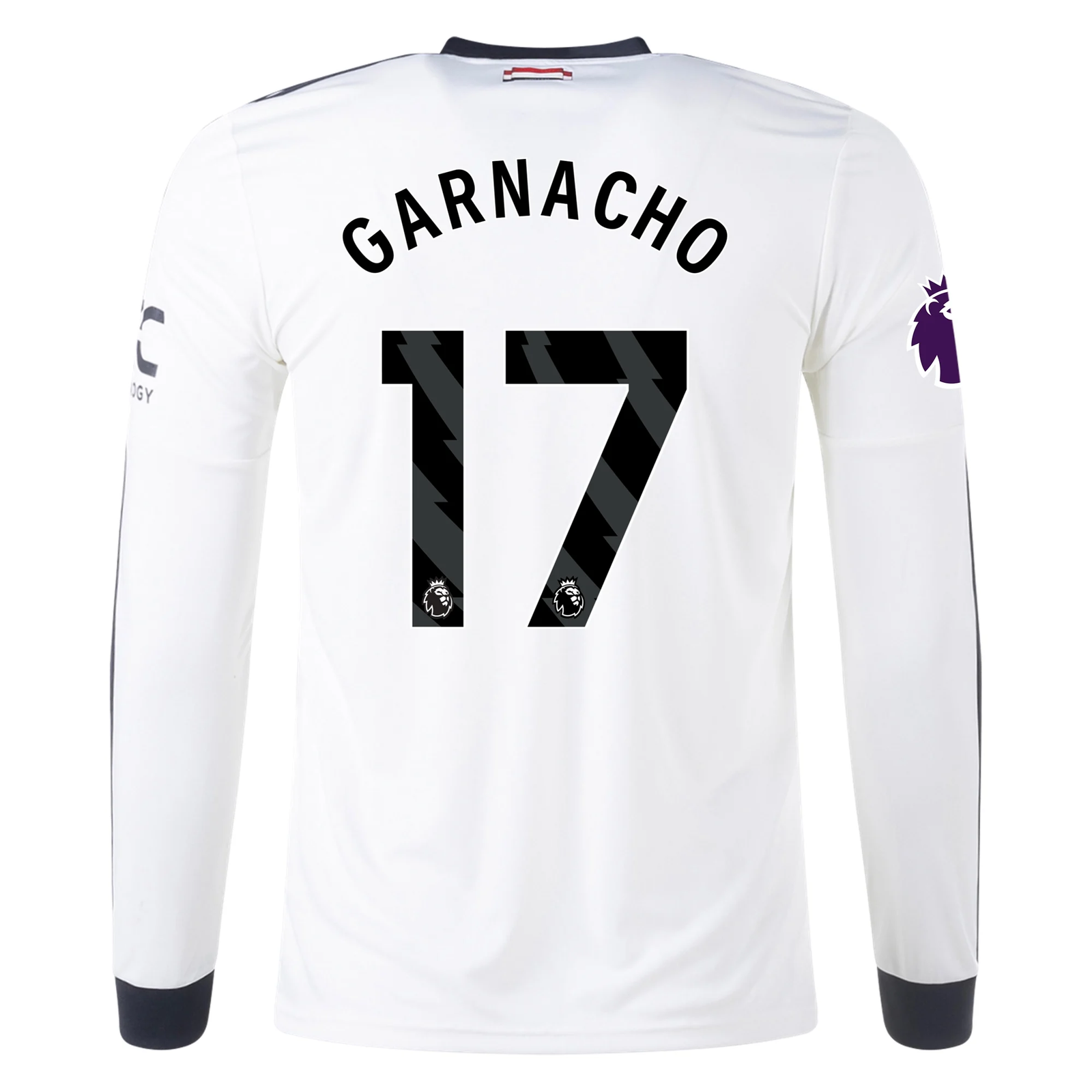 adidas Manchester United Alejandro Garnacho Third Long Sleeve Jersey w/ EPL Patch 24/25 (Off White) | SoccerWearhouse