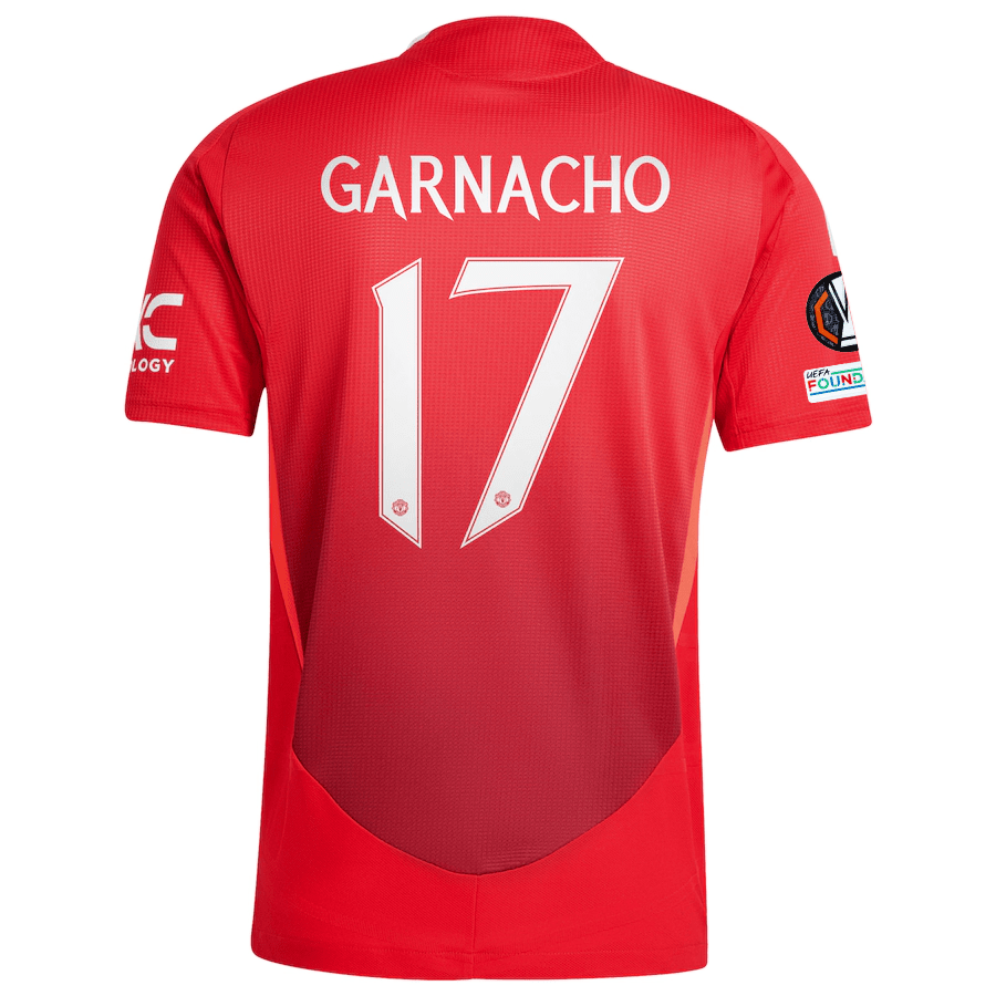 adidas Manchester United Authentic Alejandro Garnacho Home Jersey w/ Europa League Patches 24/25 (MUFC Red/Bright Red) | SoccerWearhouse