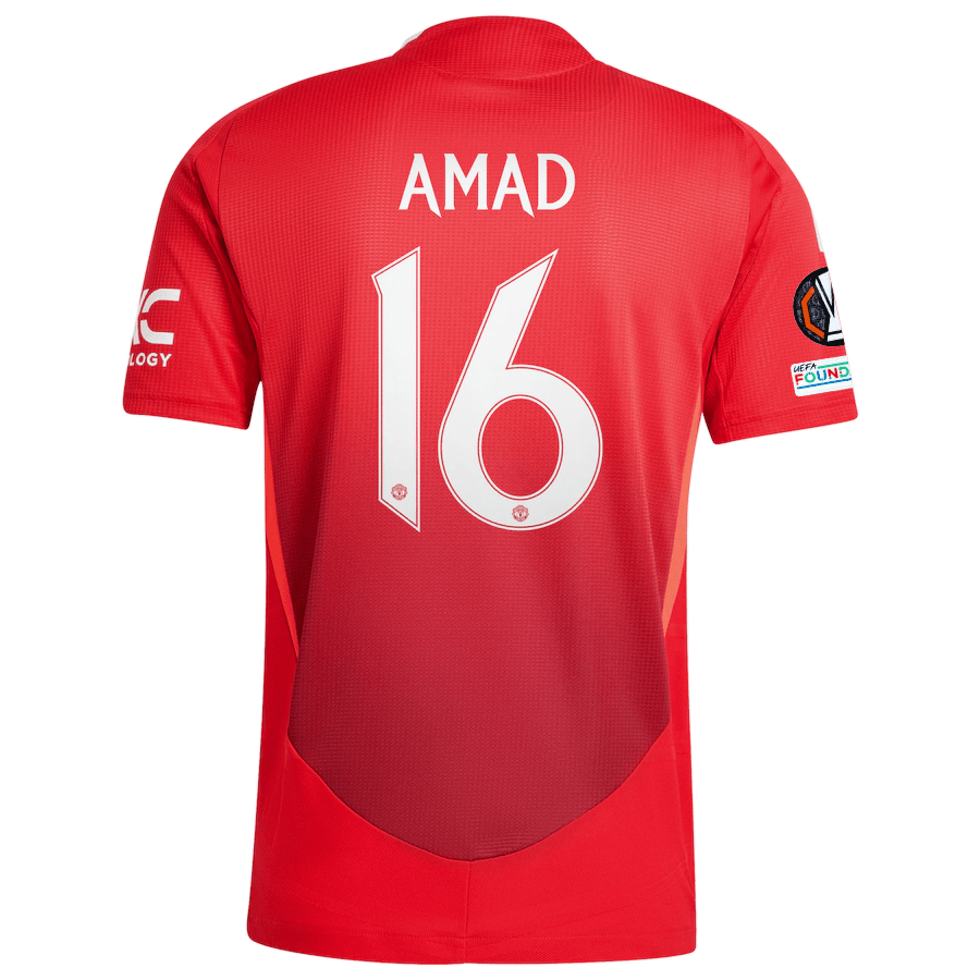 adidas Manchester United Authentic Amad Diallo Home Jersey w/ Europa League Patches 24/25 (MUFC Red/Bright Red) | SoccerWearhouse