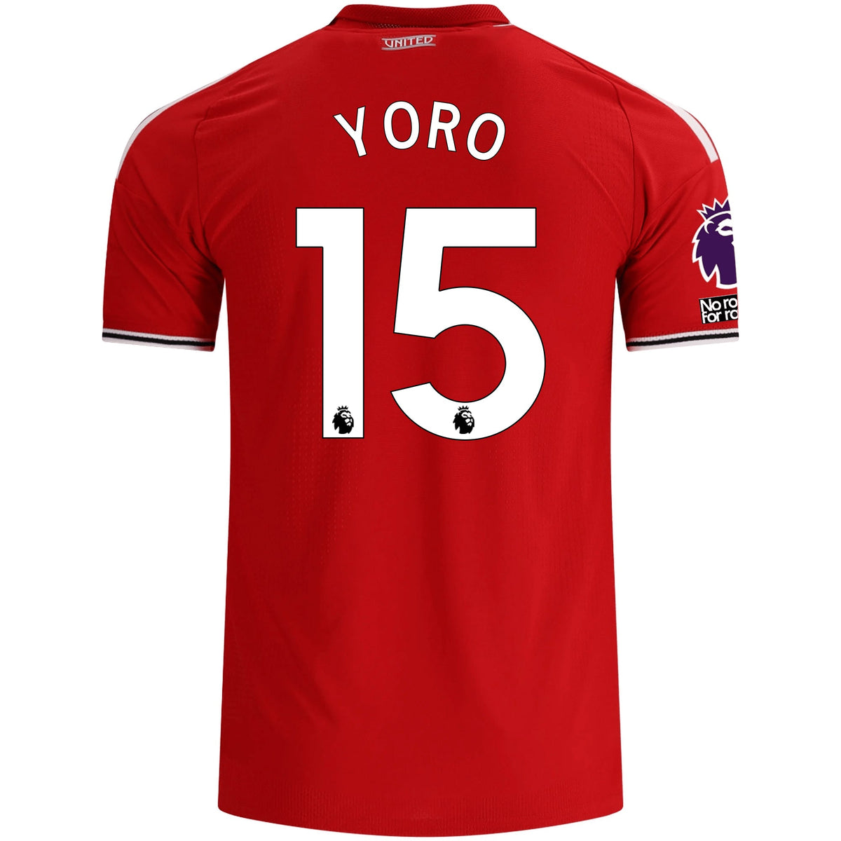 adidas Manchester United Authentic Leny Yoro Home Jersey w/ EPL + No Room For Racism Patches 26/27 (Red) | SoccerWearhouse
