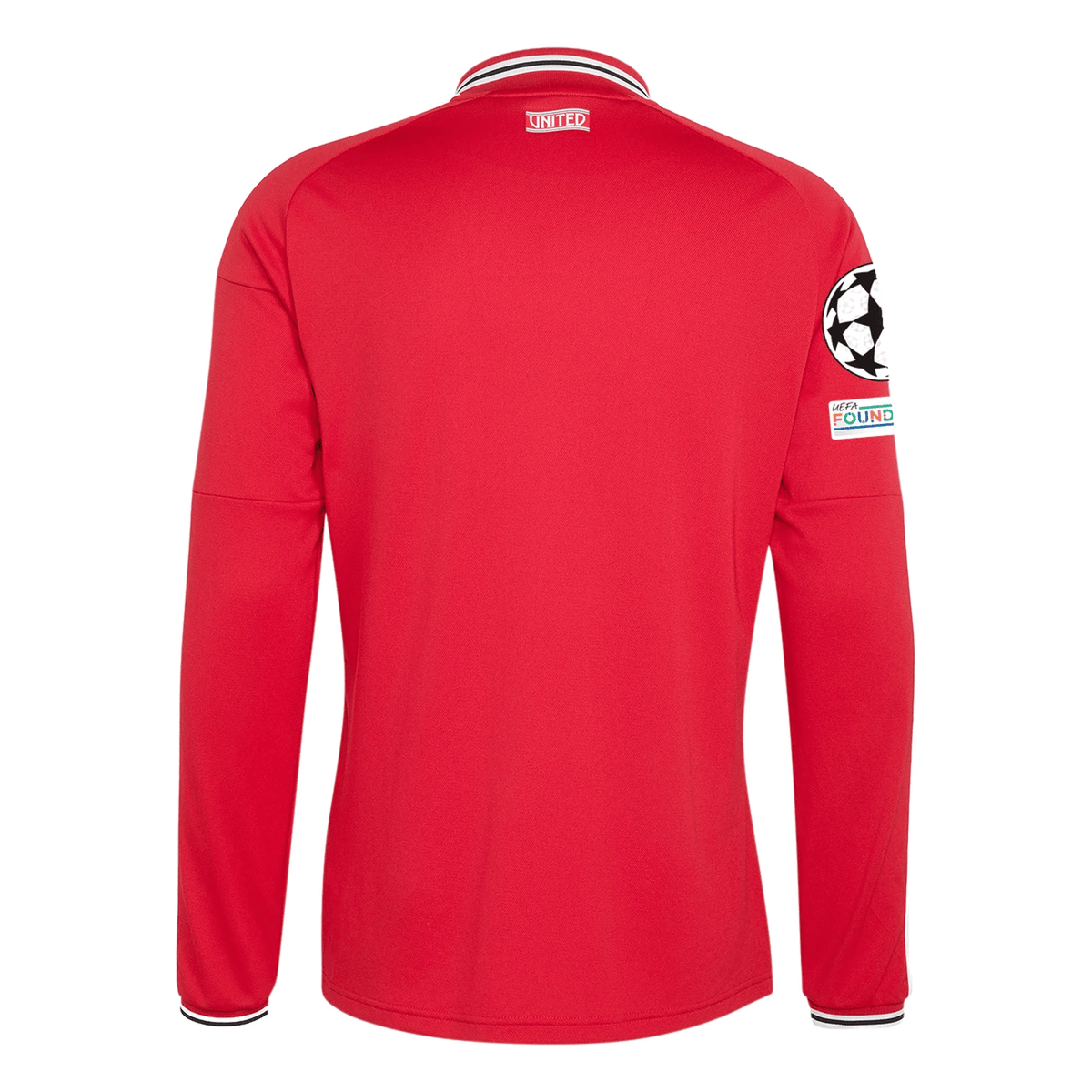 adidas Manchester United Authentic Long Sleeve Home Jersey w/ Champions League Patches 26/27 (Red) | SoccerWearhouse