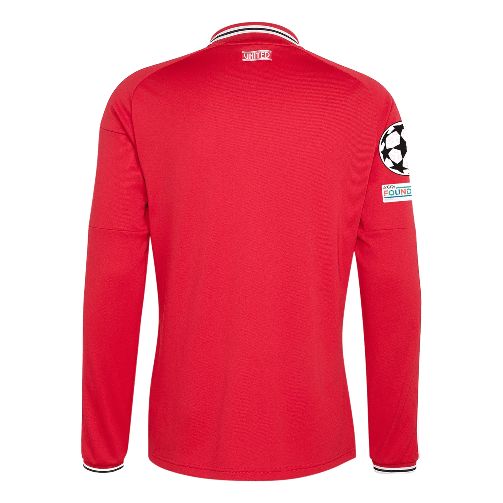 adidas Manchester United Authentic Long Sleeve Home Jersey w/ Champions League Patches 26/27 (Red) | SoccerWearhouse