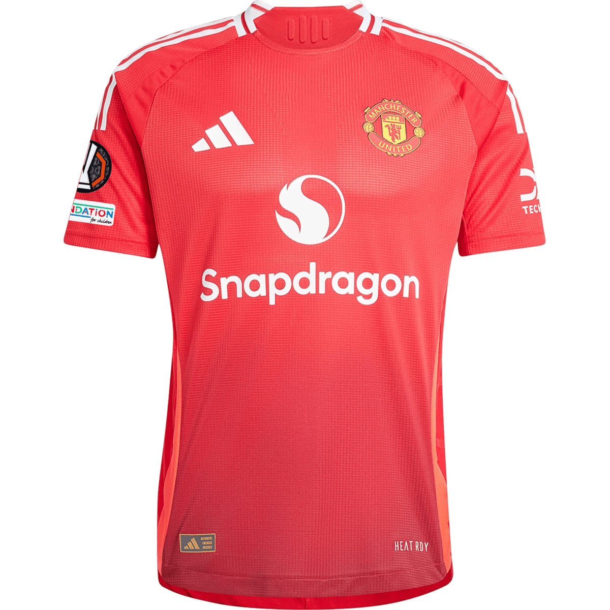 adidas Manchester United Authentic Luke Shaw Home Jersey w/ Europa League Patches 24/25 (MUFC Red/Bright Red) | SoccerWearhouse