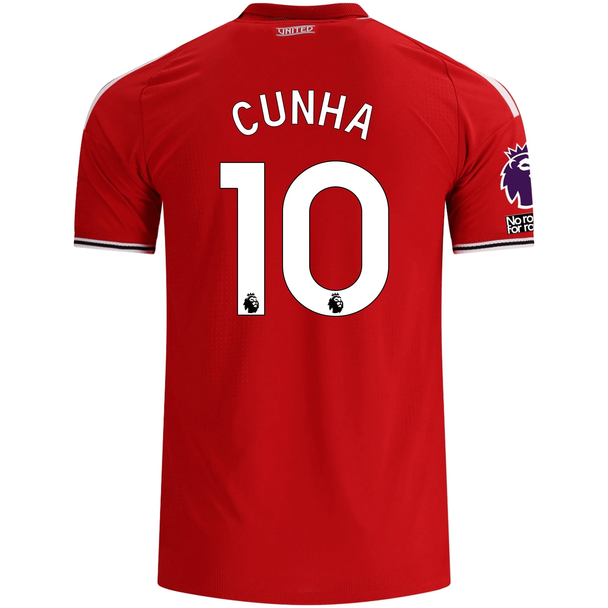 adidas Manchester United Authentic Matheus Cunha Home Jersey w/ EPL + No Room For Racism Patches 26/27 (Red)