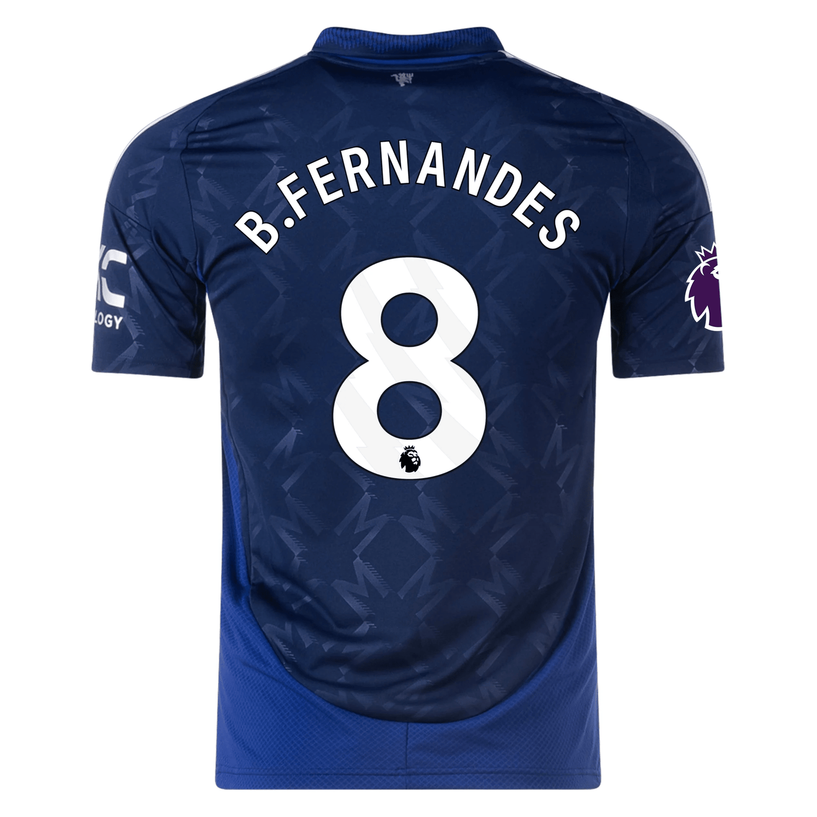 adidas Manchester United Bruno Fernandes Away Jersey w/ EPL Patch 24/25 (Night Indigo) | SoccerWearhouse