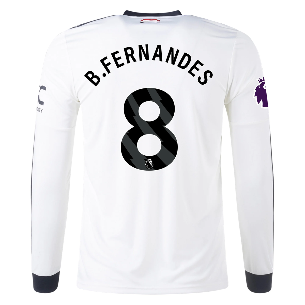 adidas Manchester United Bruno Fernandes Third Long Sleeve Jersey w/ EPL Patch 24/25 (Off White) | SoccerWearhouse