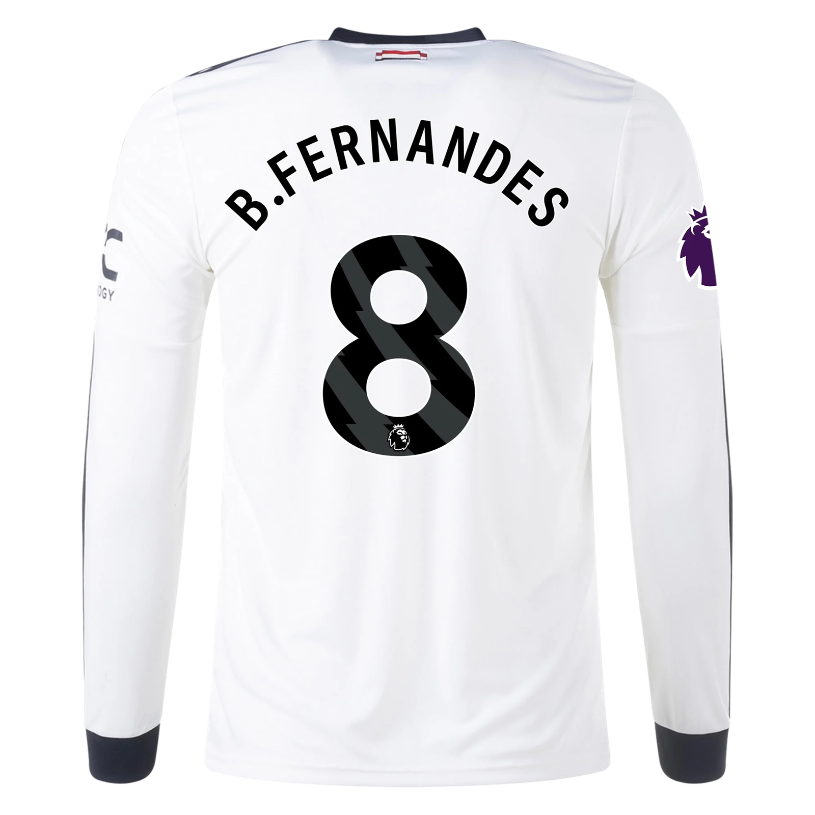 adidas Manchester United Bruno Fernandes Third Long Sleeve Jersey w/ EPL Patch 24/25 (Off White) | SoccerWearhouse