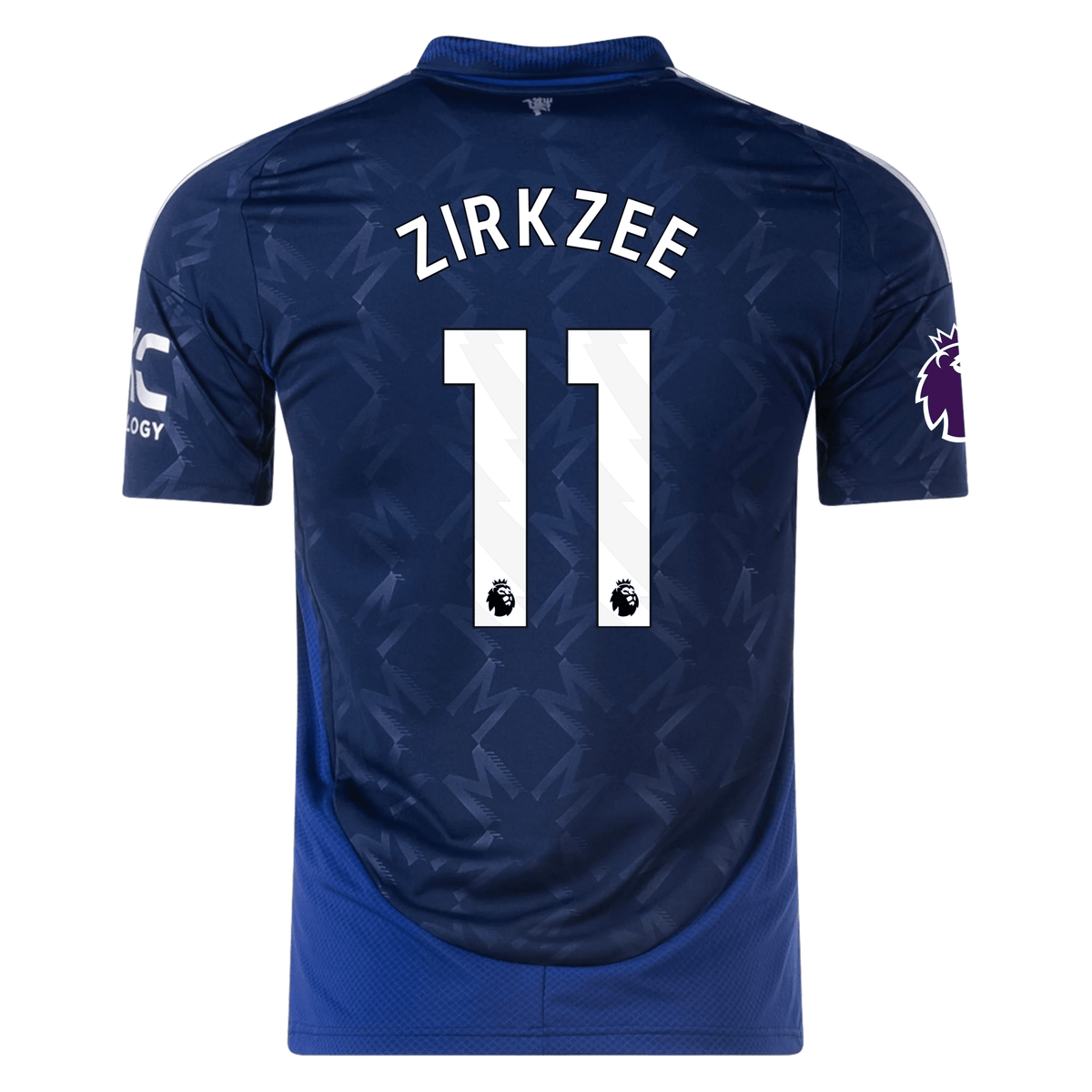 adidas Manchester United Joshua Zirkzee Away Jersey w/ EPL Patch 24/25 (Night Indigo) | SoccerWearhouse