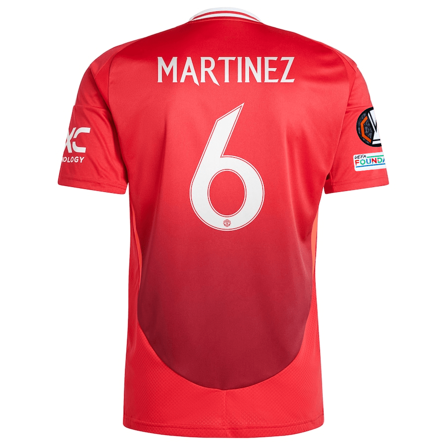 adidas Manchester United Lisandro Martinez Home Jersey w/ Europa League Patches 24/25 (MUFC Red) | SoccerWearhouse