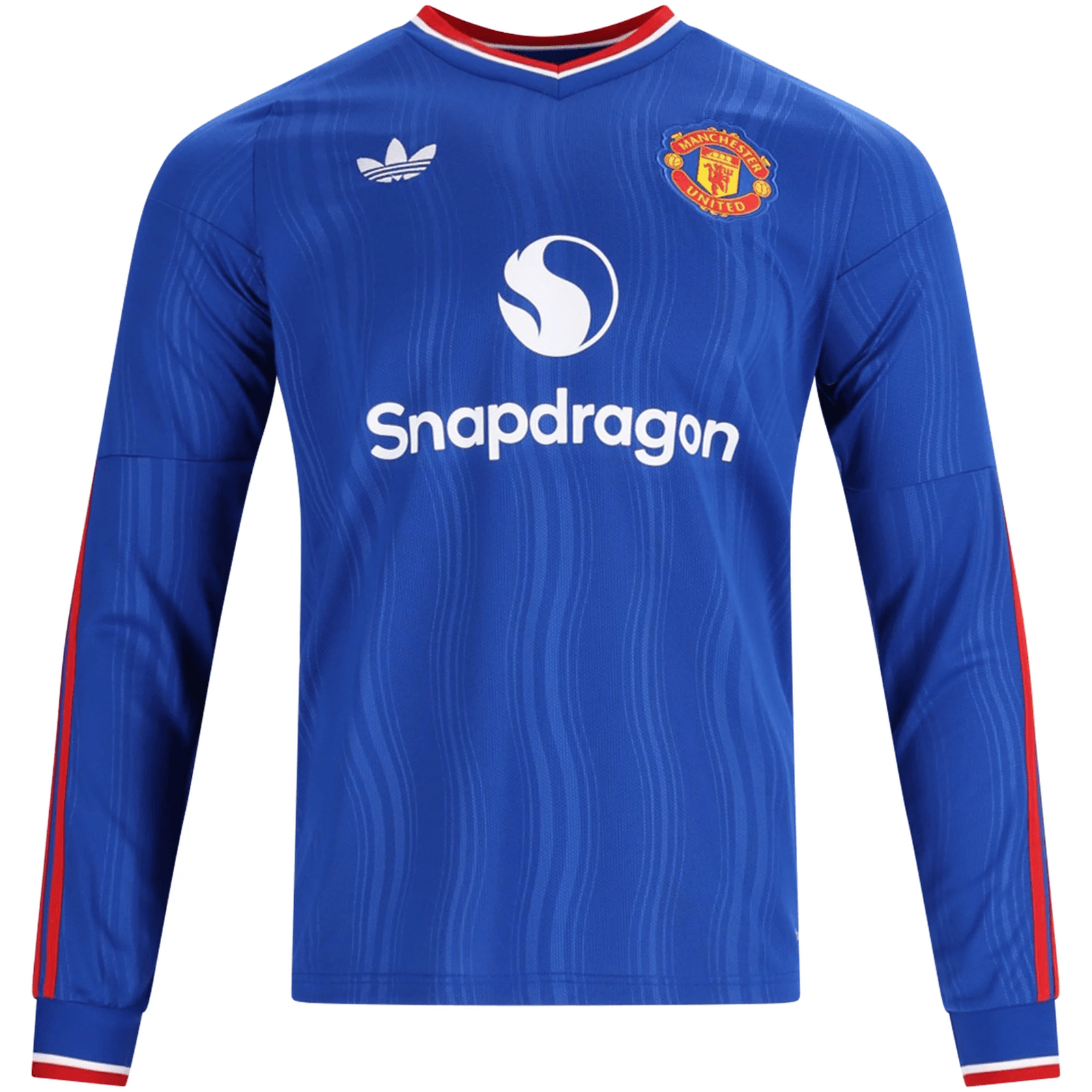 adidas Manchester United Long Sleeve Away Jersey 26/27 (Blue) | SoccerWearhouse