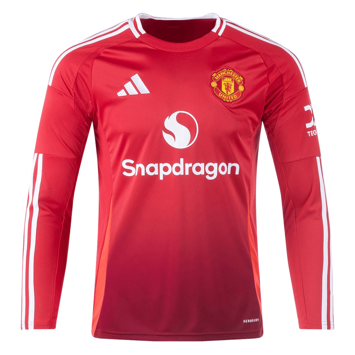 adidas Manchester United Long Sleeve Home Jersey 24/25 (Red) | SoccerWearhouse
