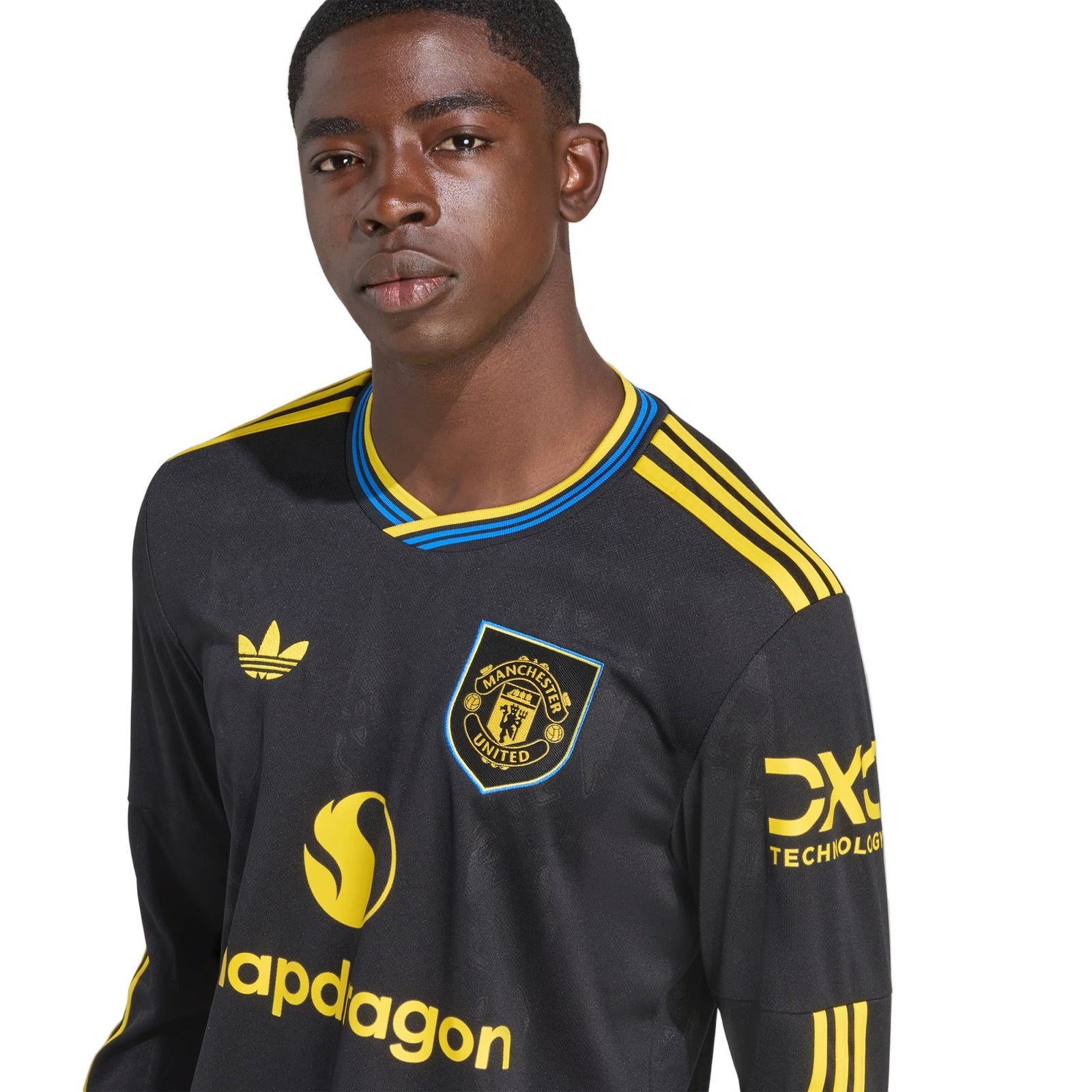 adidas Manchester United Long Sleeve Third Jersey 25/26 (Black) | SoccerWearhouse