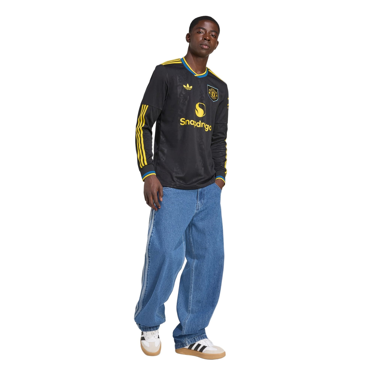 adidas Manchester United Long Sleeve Third Jersey 25/26 (Black) | SoccerWearhouse