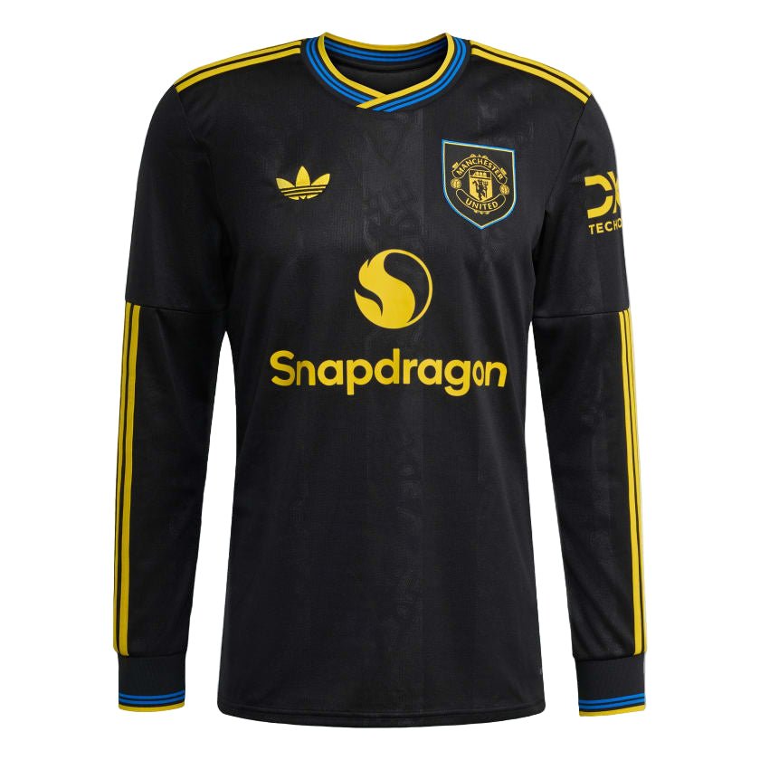 adidas Manchester United Long Sleeve Third Jersey 25/26 (Black) | SoccerWearhouse