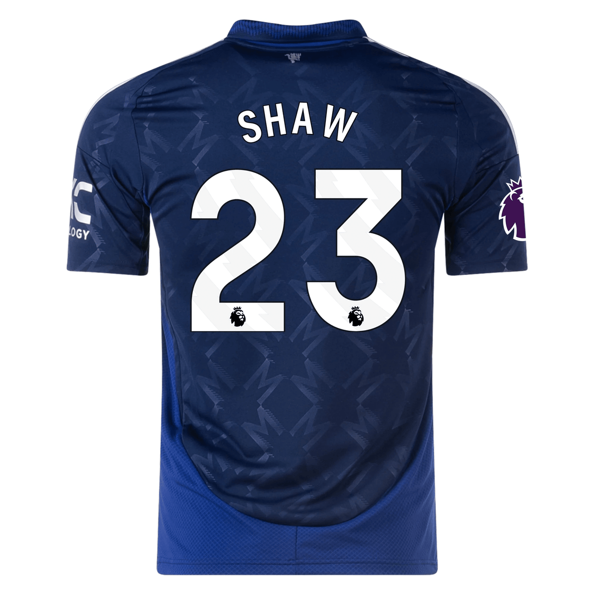 adidas Manchester United Luke Shaw Away Jersey w/ EPL Patch 24/25 (Night Indigo) | SoccerWearhouse