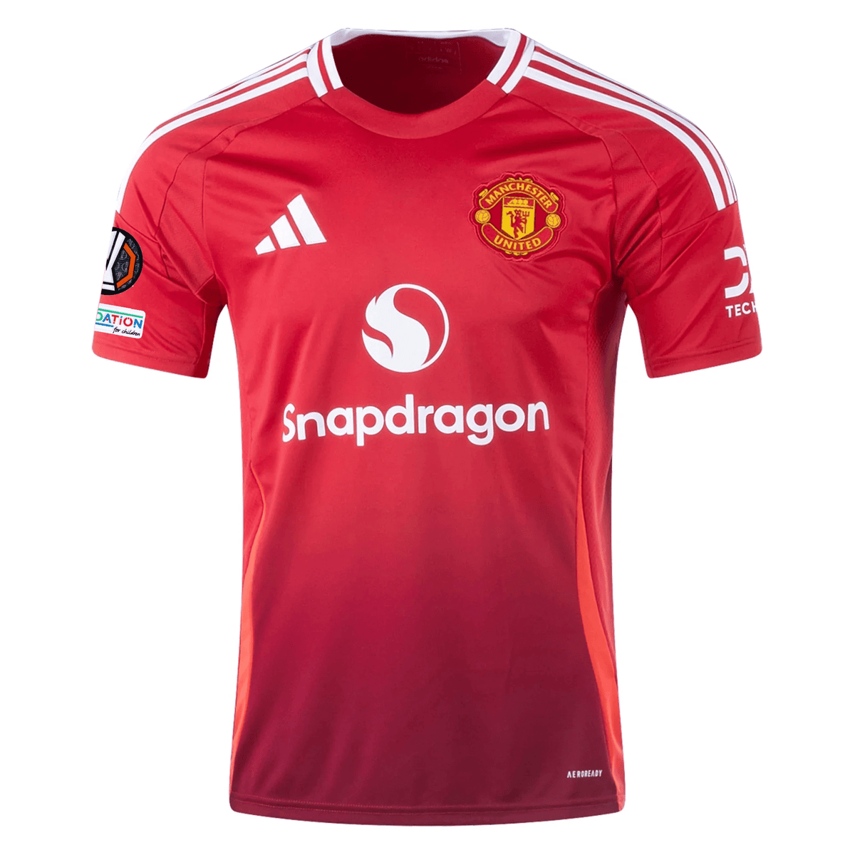 adidas Manchester United Luke Shaw Home Jersey w/ Europa League Patches 24/25 (MUFC Red) | SoccerWearhouse