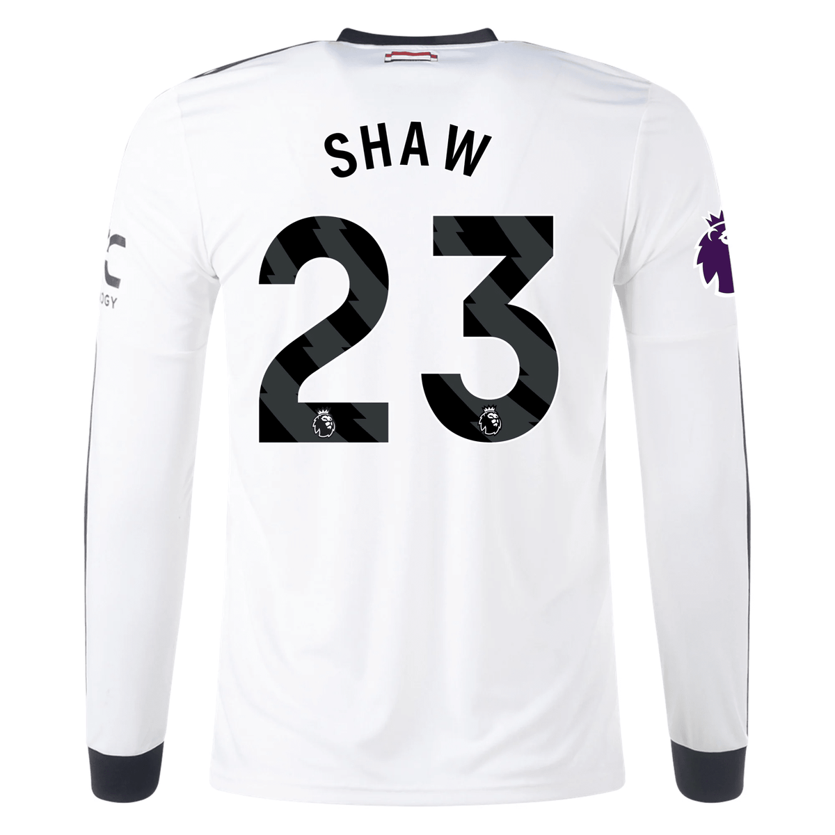 adidas Manchester United Luke Shaw Third Long Sleeve Jersey w/ EPL Patch 24/25 (Off White) | SoccerWearhouse