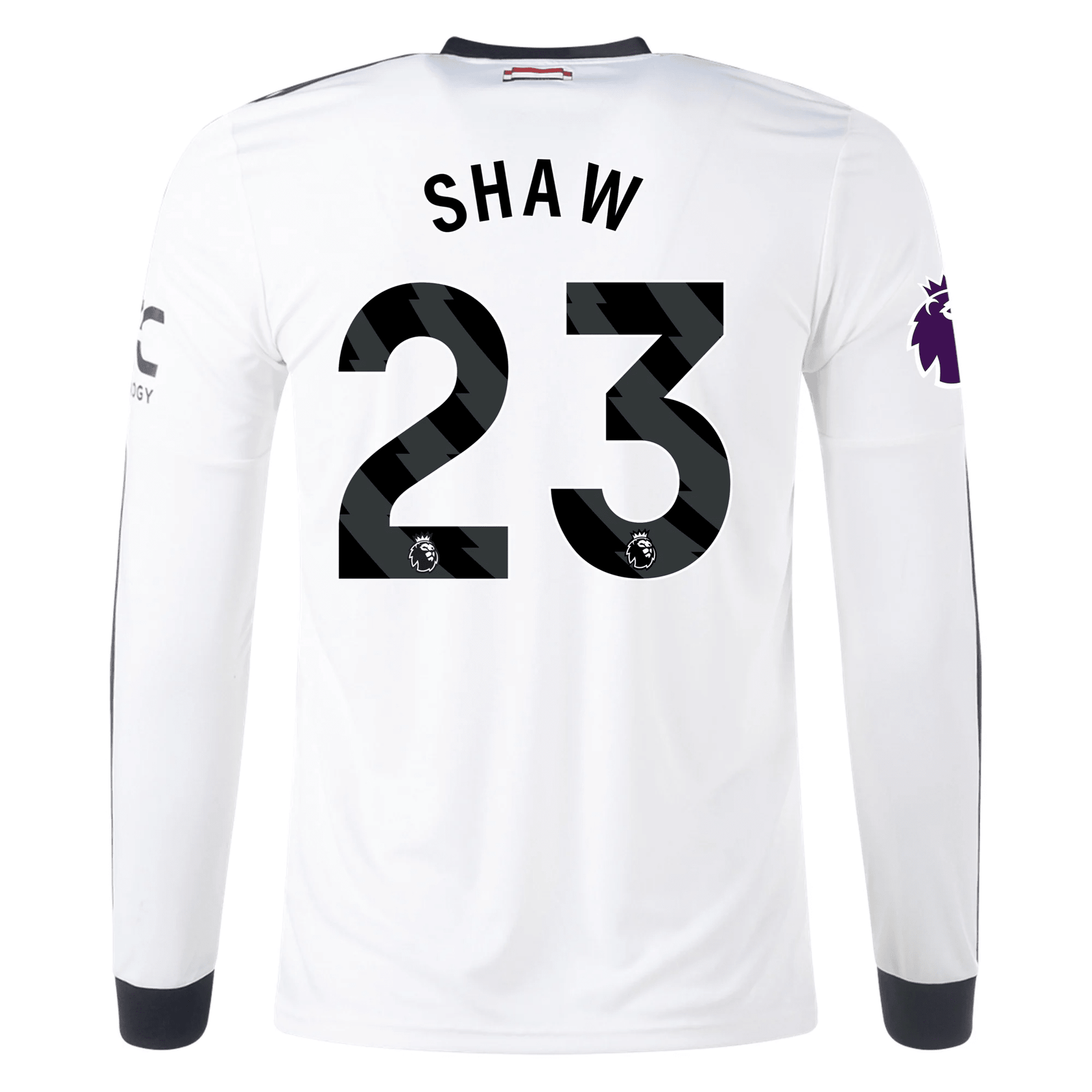 adidas Manchester United Luke Shaw Third Long Sleeve Jersey w/ EPL Patch 24/25 (Off White) | SoccerWearhouse