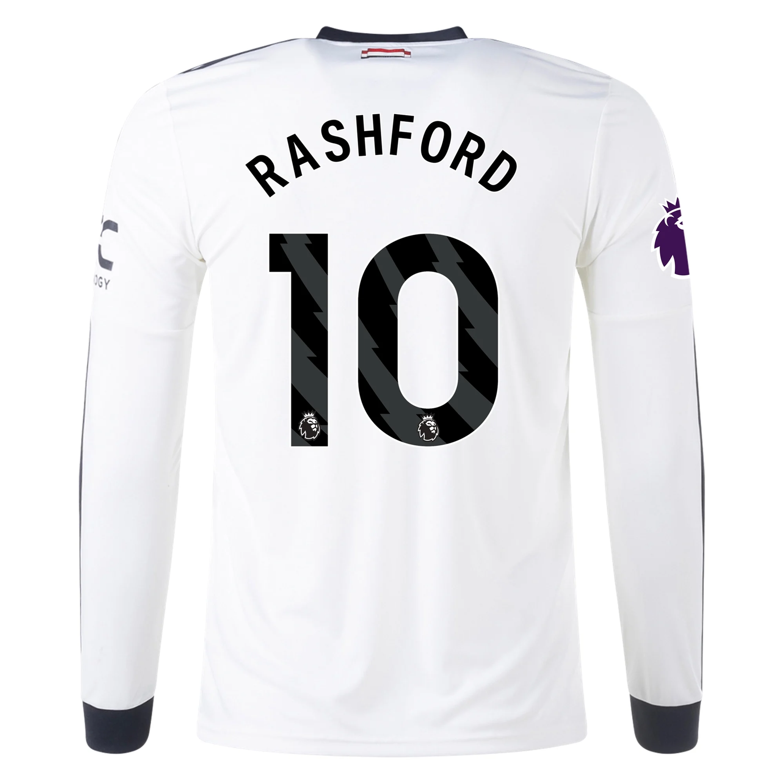 adidas Manchester United Marcus Rashford Third Long Sleeve Jersey w/ EPL Patch 24/25 (Off White) | SoccerWearhouse