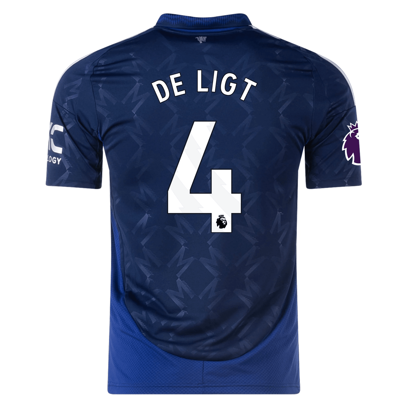 adidas Manchester United Matthijs de Ligt Away Jersey w/ EPL Patch 24/25 (Night Indigo) | SoccerWearhouse