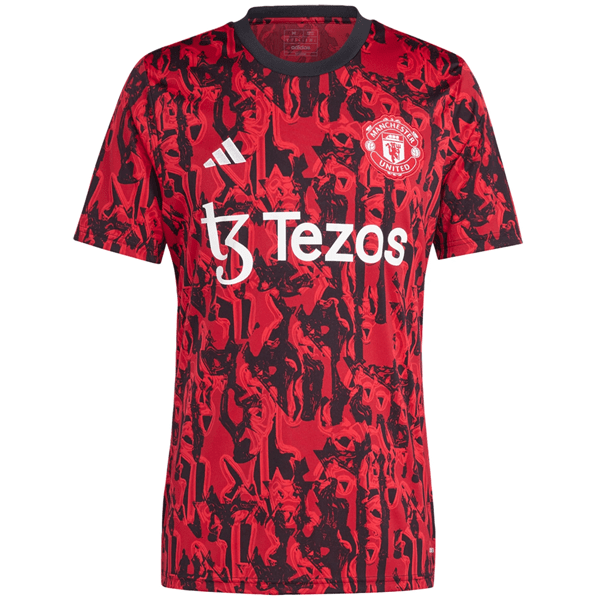 adidas Manchester United Pre Match Jersey 23/24 (Red/Black) | SoccerWearhouse