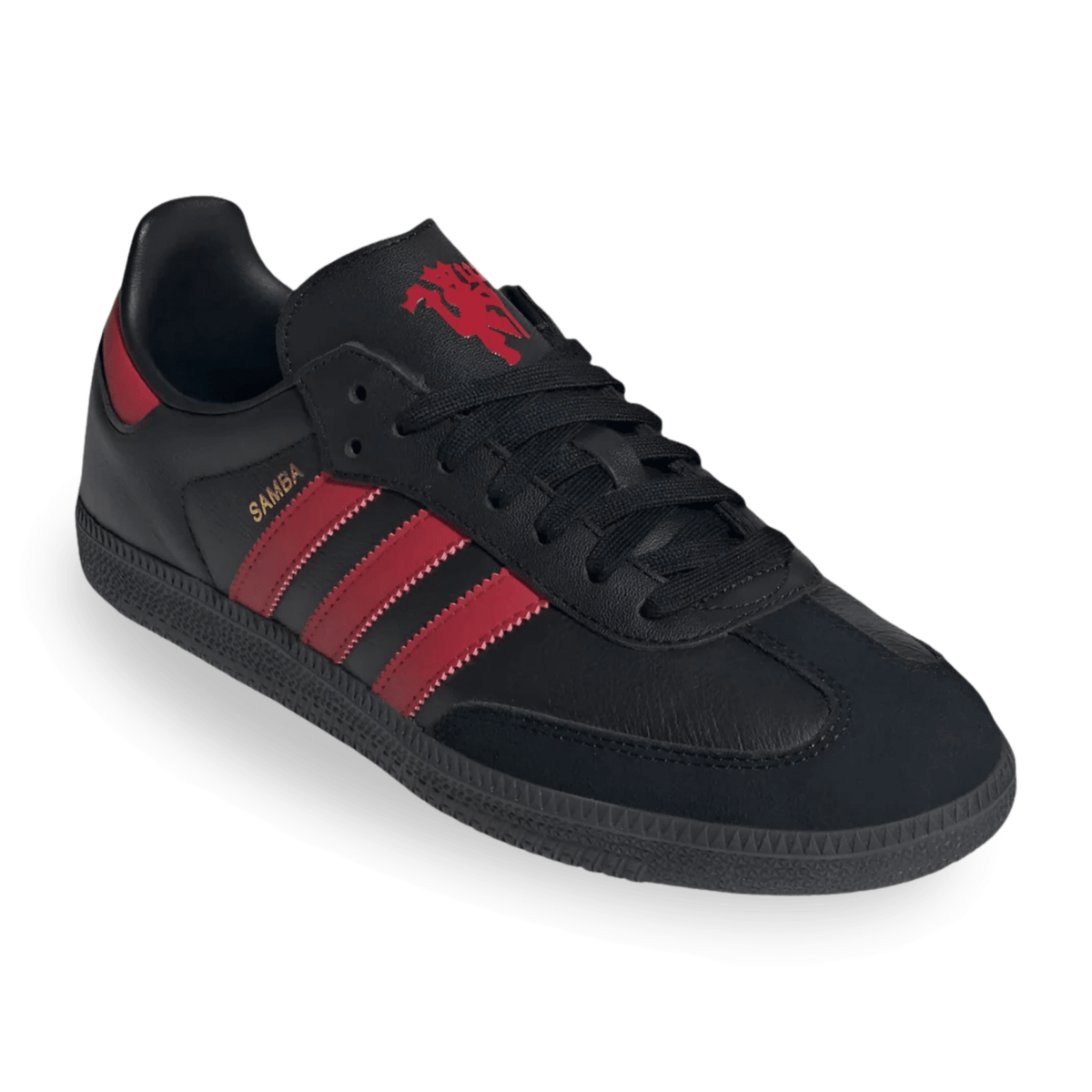 adidas Manchester United Samba Indoor Soccer Shoes (Black/Red) | SoccerWearhouse