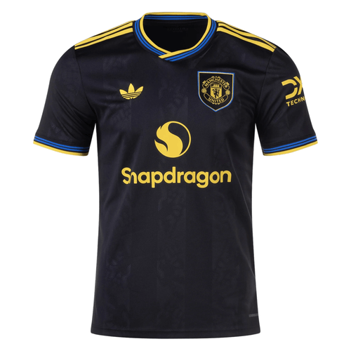 adidas Manchester United Third Jersey 25/26 (Black/Preloved Yellow) - S