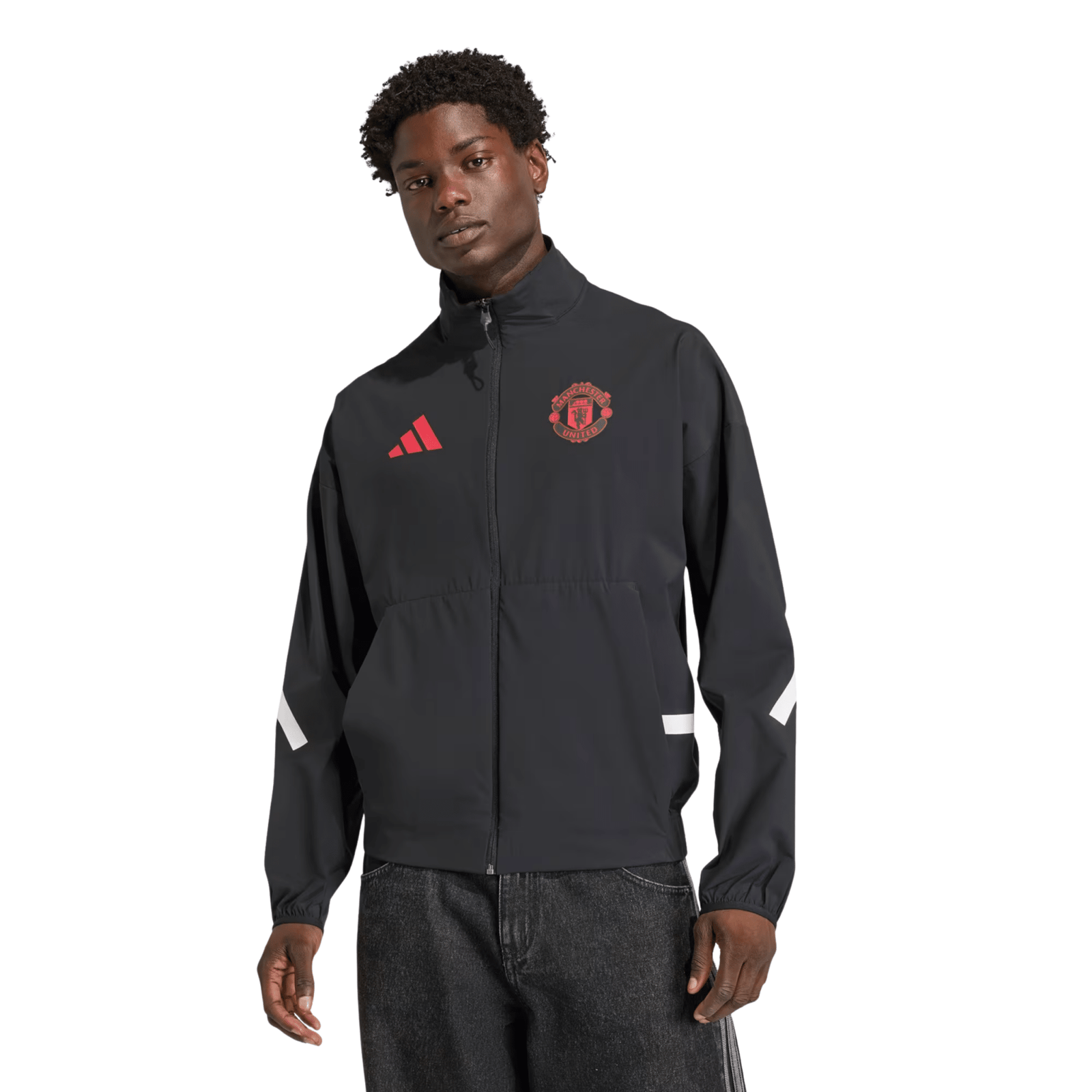 adidas Manchester United Z.N.E. Anthem Jacket 25/26 (Black) | SoccerWearhouse