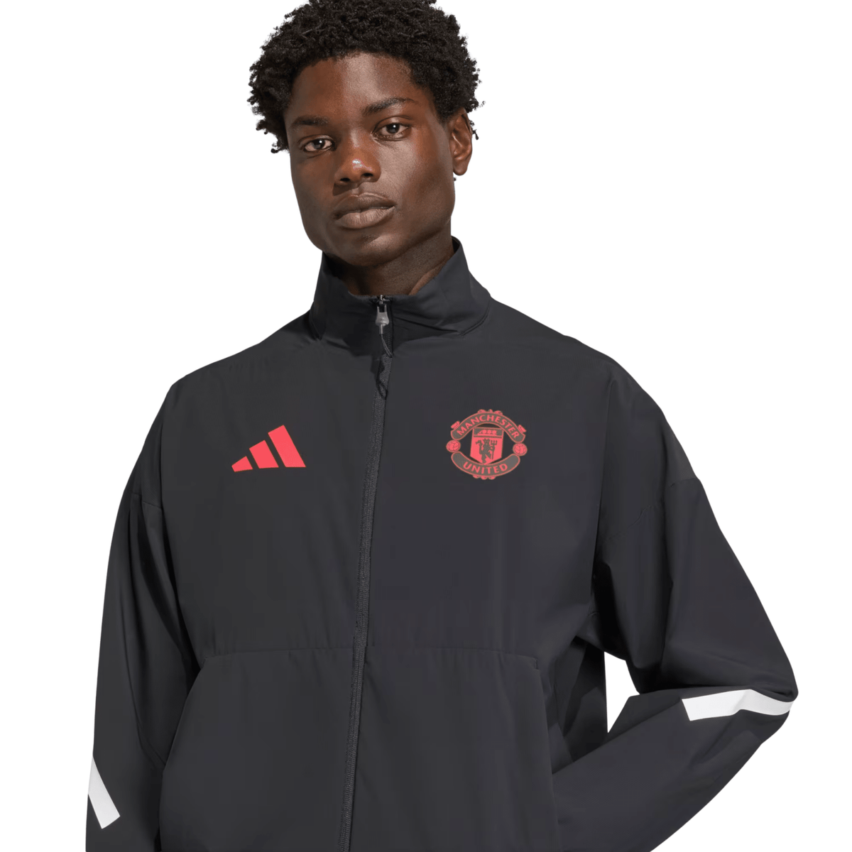 adidas Manchester United Z.N.E. Anthem Jacket 25/26 (Black) | SoccerWearhouse