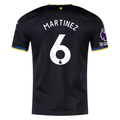 adidas Martinez Men's Manchester United Authentic Third Jersey 25/26 w/ NRFR + EPL Patches (Black)