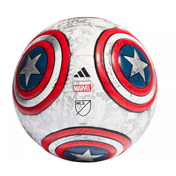 adidas Marvel MLS Captain America Mini Ball (White/Red/Blue) | SoccerWearhouse