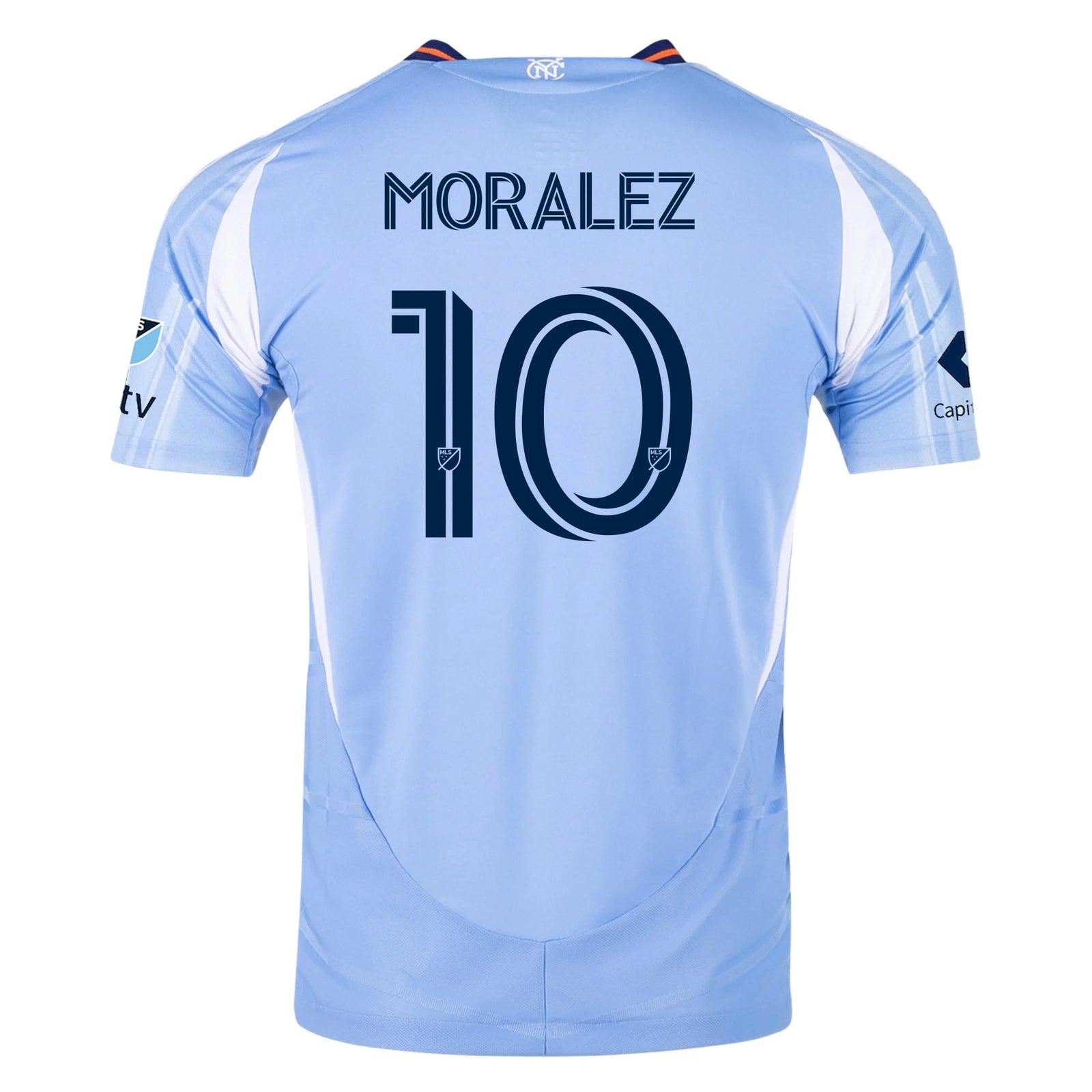 adidas Maximiliano Moralez New York City FC Authentic Home Jersey 25/26 w/ MLS Patches (Bahia Light Blue) | SoccerWearhouse