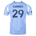 adidas Maximo Carrizo New York City FC Authentic Home Jersey 25/26 w/ MLS Patches (Bahia Light Blue)