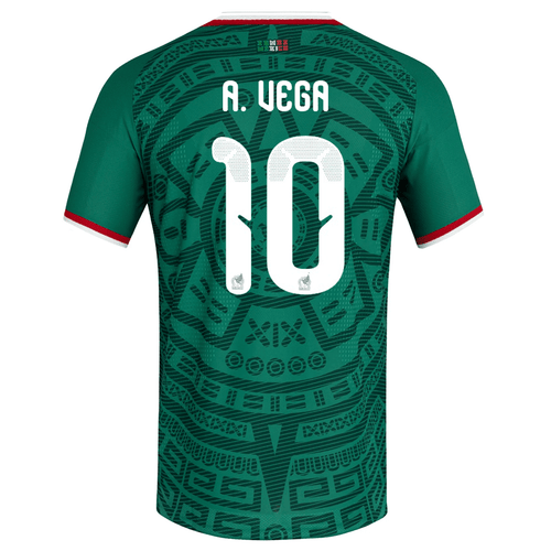 adidas Men's A. Vega Mexico Authentic Home 2026 World Cup Jersey (Bold Green) - M
