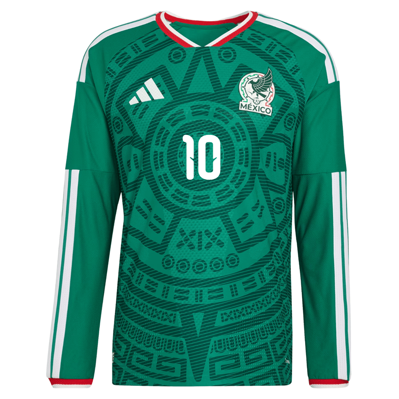 adidas Men's A. Vega Mexico Long-Sleeve Authentic Home Jersey 2026 (Bo