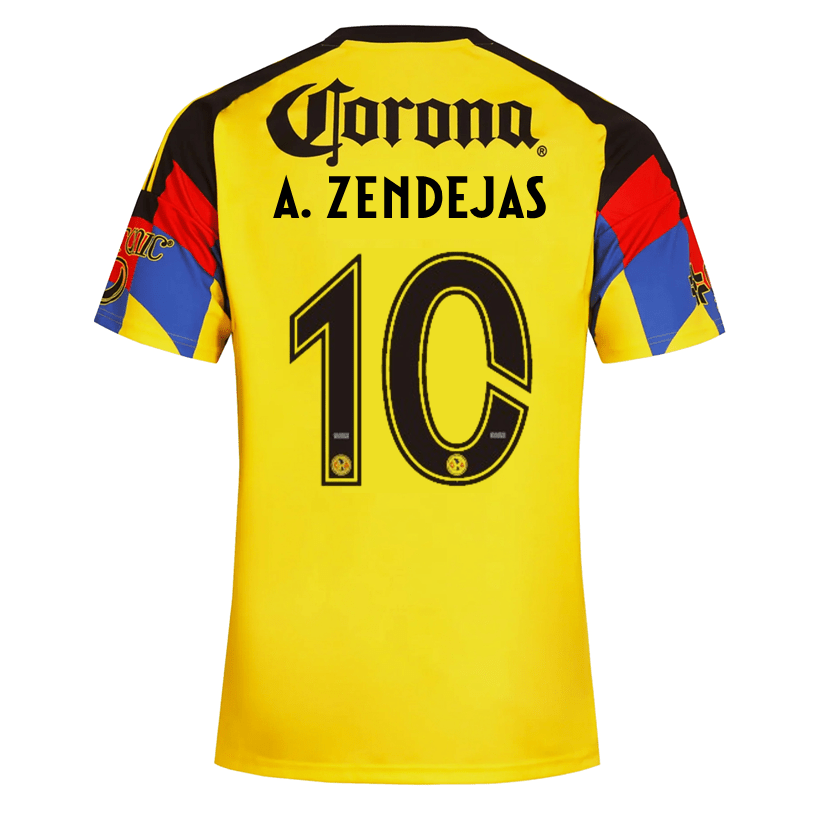 adidas Men's A. Zendejas Club America Home Jersey 25/26 (Yellow) | SoccerWearhouse