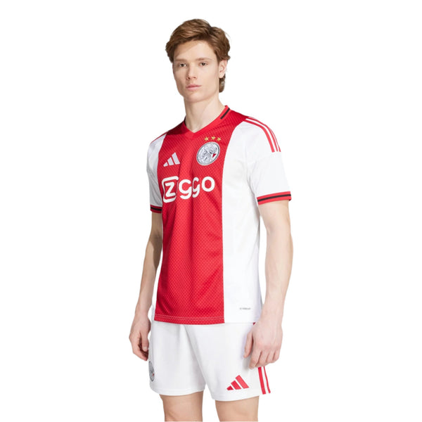 adidas Men's Ajax Home Jersey w/ Champions League Patches 25/26 (Red/W