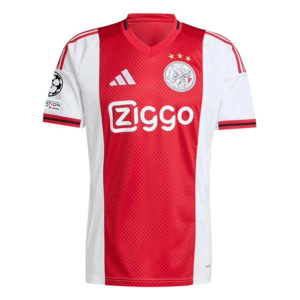 adidas Men's Ajax Home Jersey w/ Champions League Patches 25/26 (Red/W
