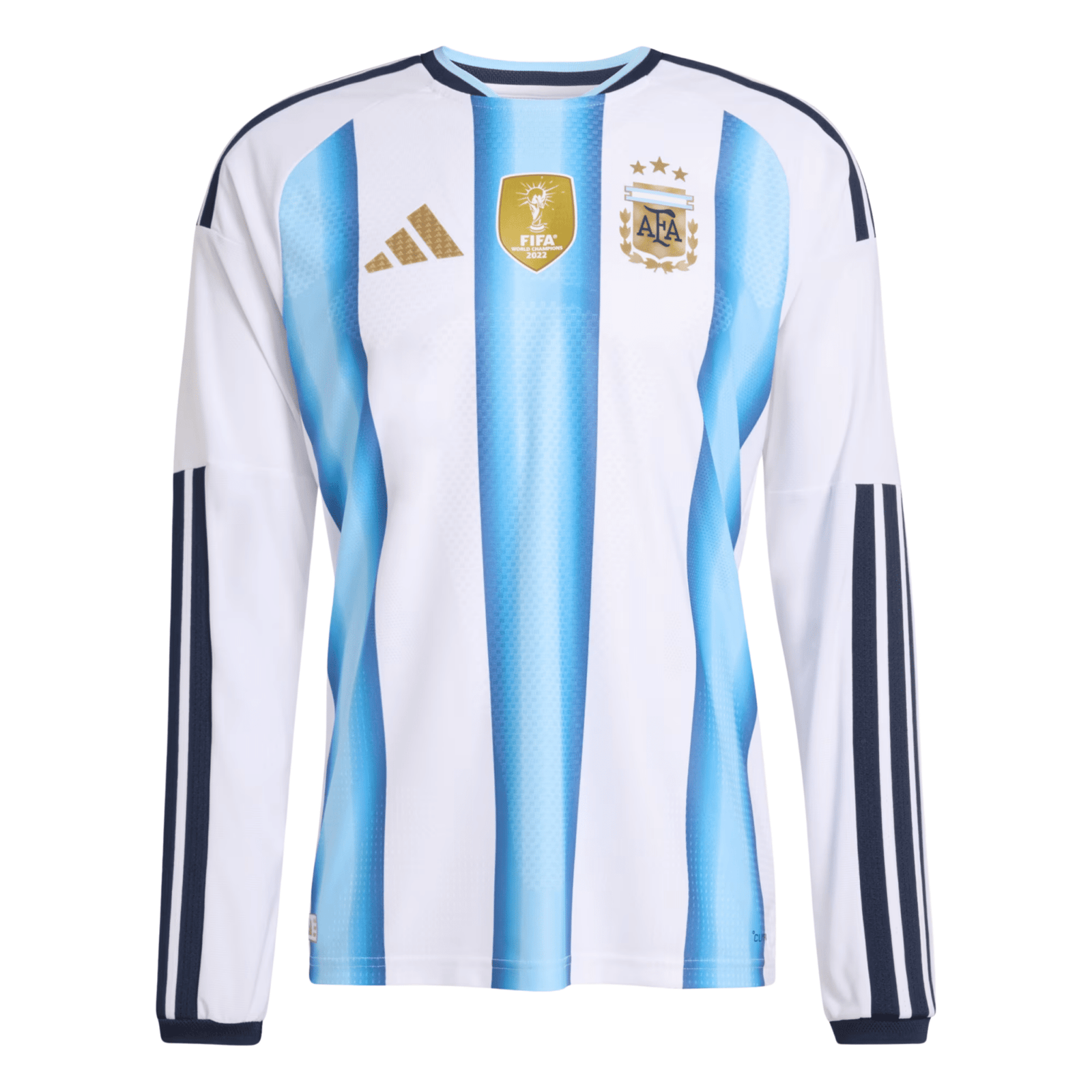 adidas Men's Argentina Long Sleeve Authentic Home Long Sleeve Jersey 2026 (White/Icey Blue/Light Blue) | SoccerWearhouse