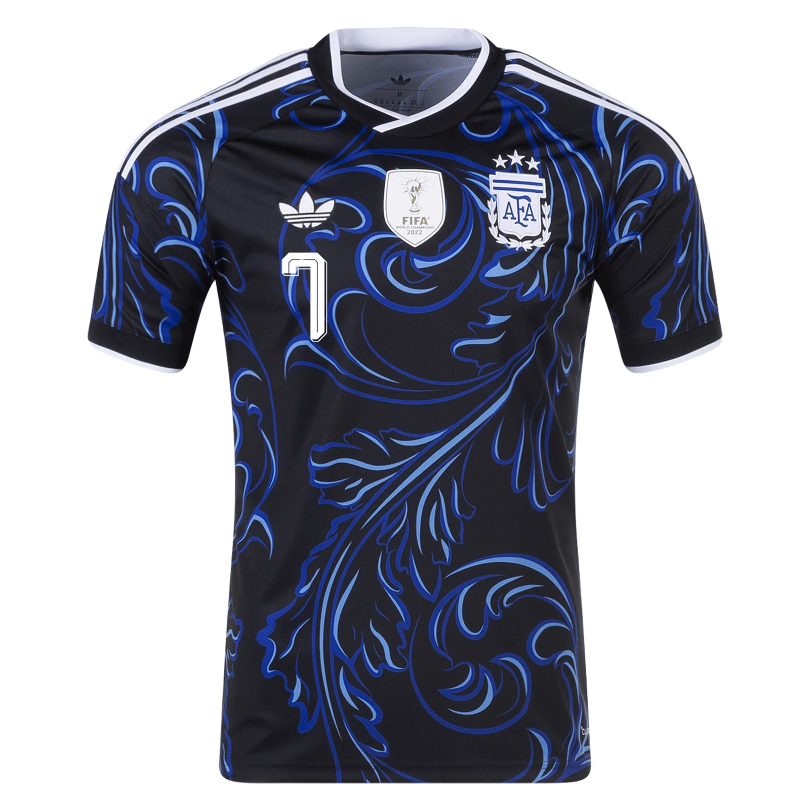 adidas Men's Argentina Rodrigo De Paul Away Stadium Jersey 2026 (Black/Blue) | SoccerWearhouse