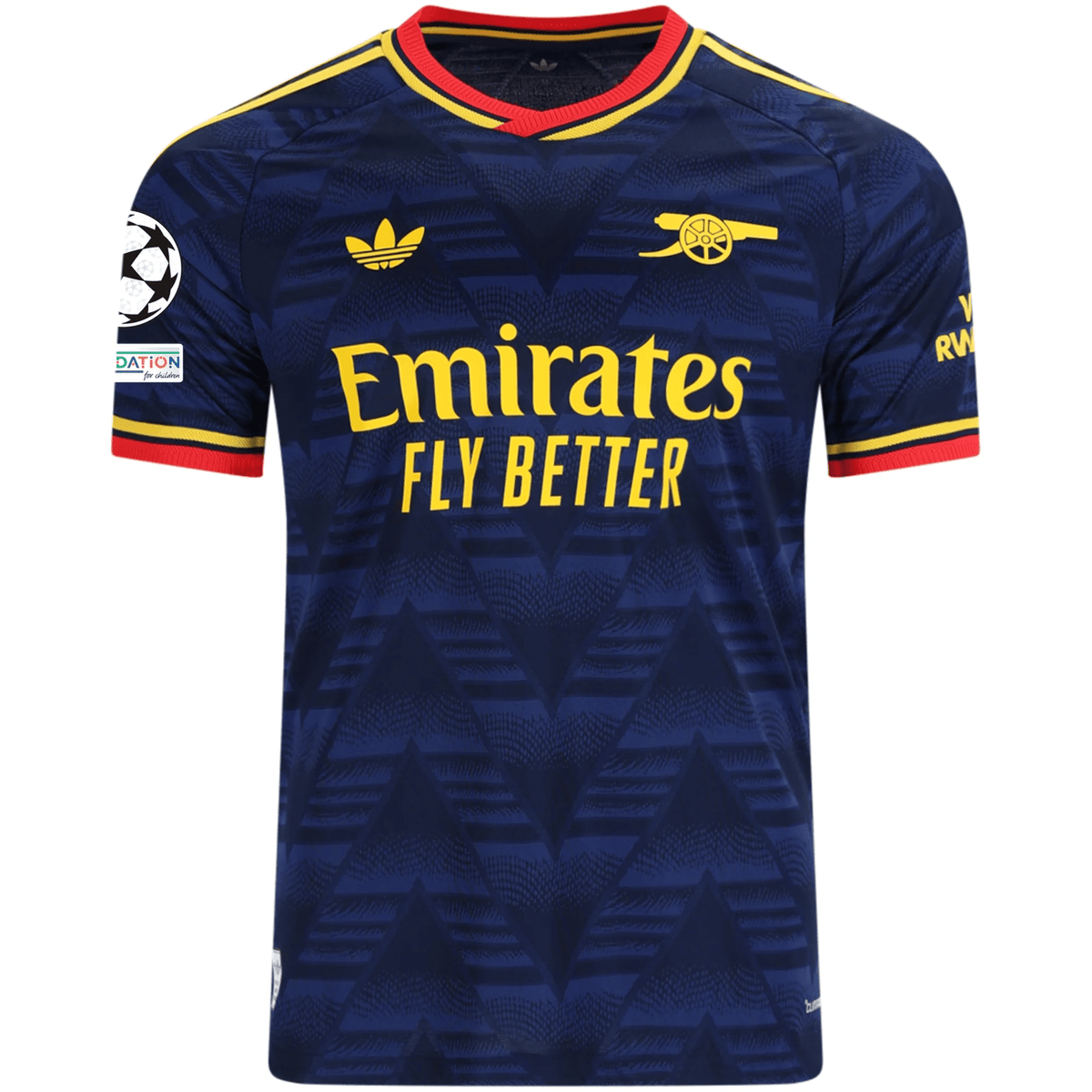 adidas Mens Arsenal Authentic Away Jersey w/ Champions League Patches 26/27 (Navy/Yellow) | SoccerWearhouse