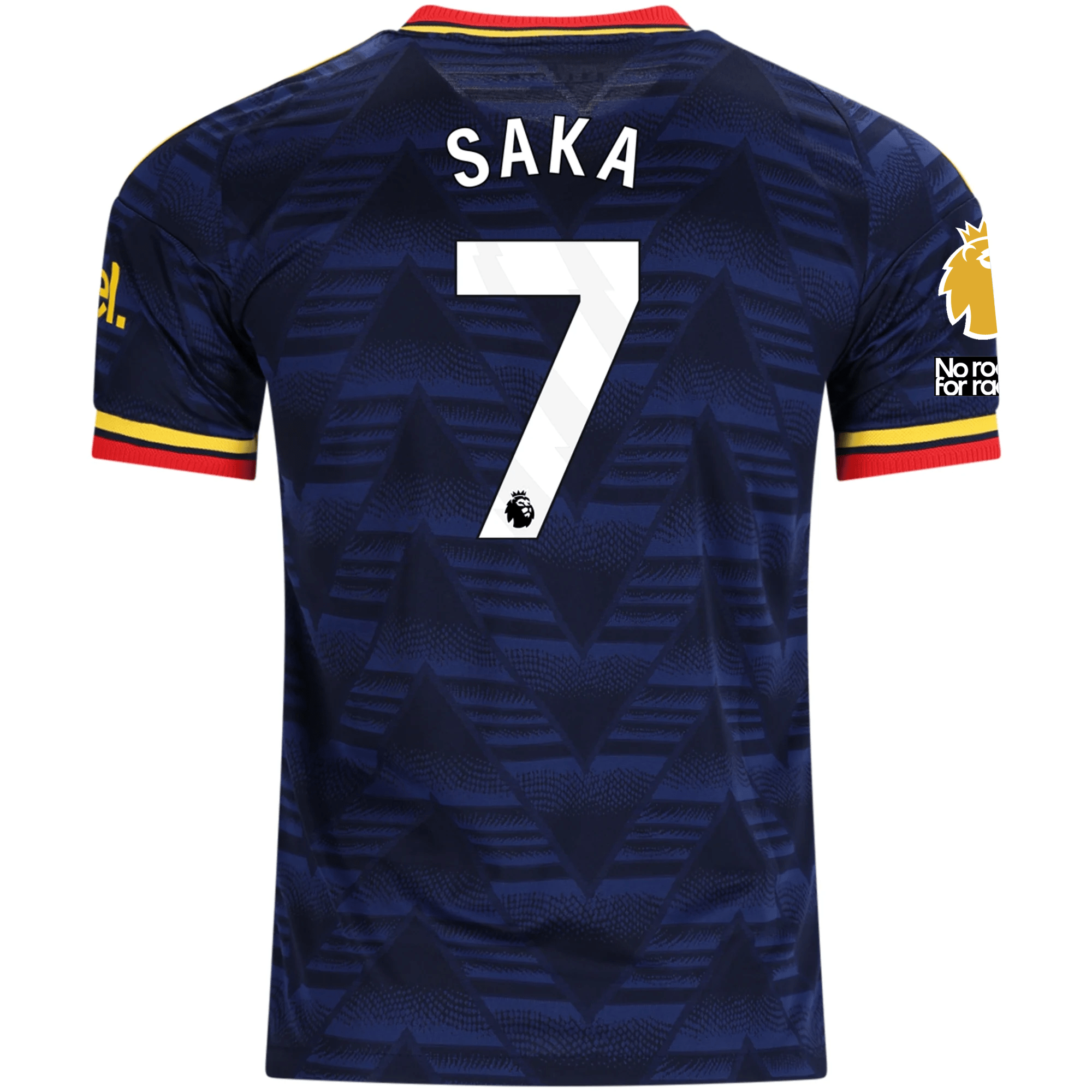 adidas Mens Arsenal Authentic Bukayo Saka Away Jersey w/ Premier League Patches 26/27 (Navy/Yellow)