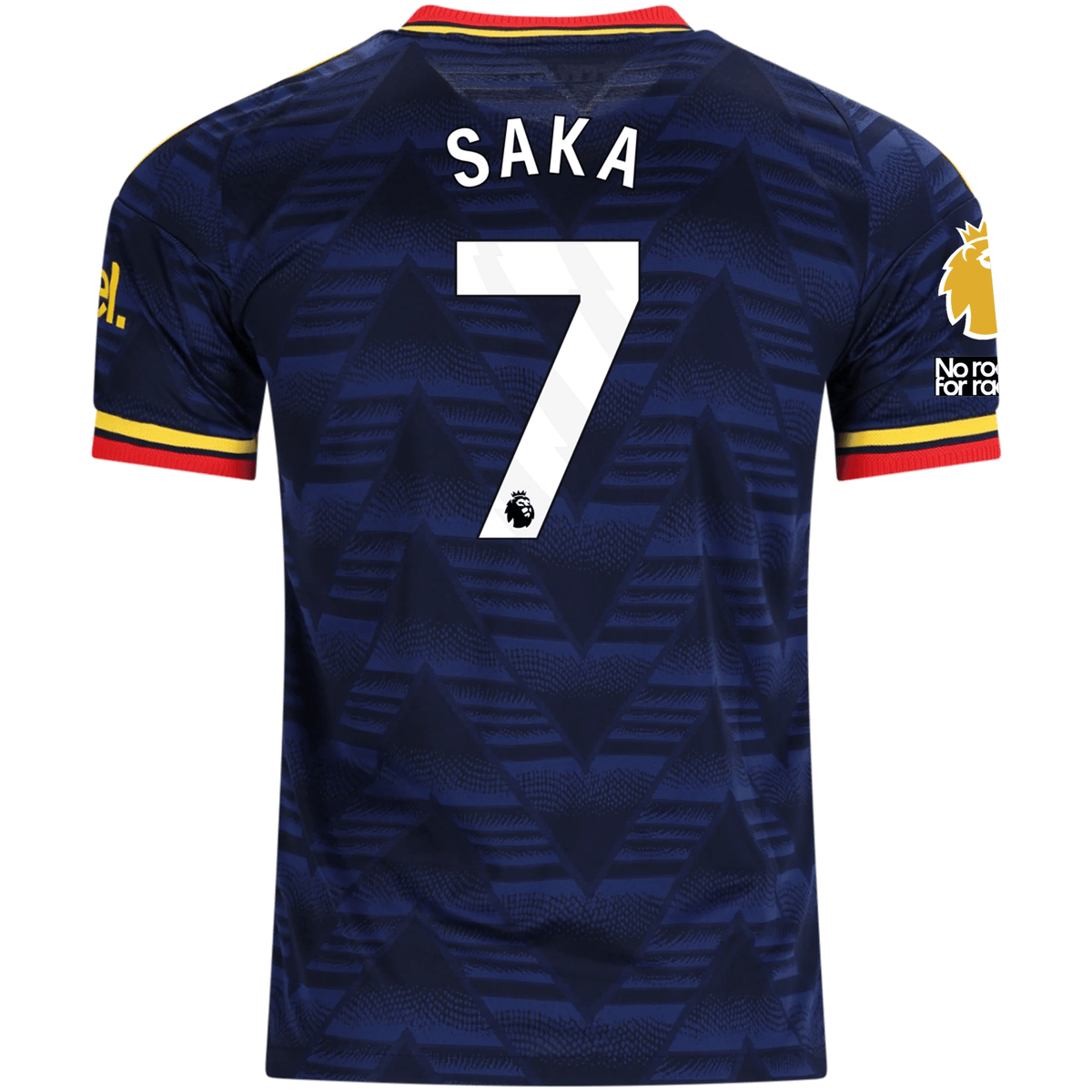 adidas Mens Arsenal Authentic Bukayo Saka Away Jersey w/ Premier League Patches 26/27 (Navy/Yellow) | SoccerWearhouse