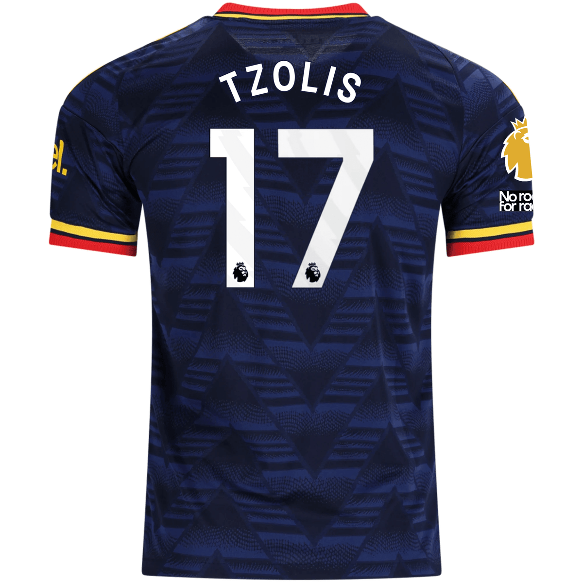 adidas Mens Arsenal Authentic Christos Tzolis Away Jersey w/ Premier League Patches 26/27 (Navy/Yellow) | SoccerWearhouse