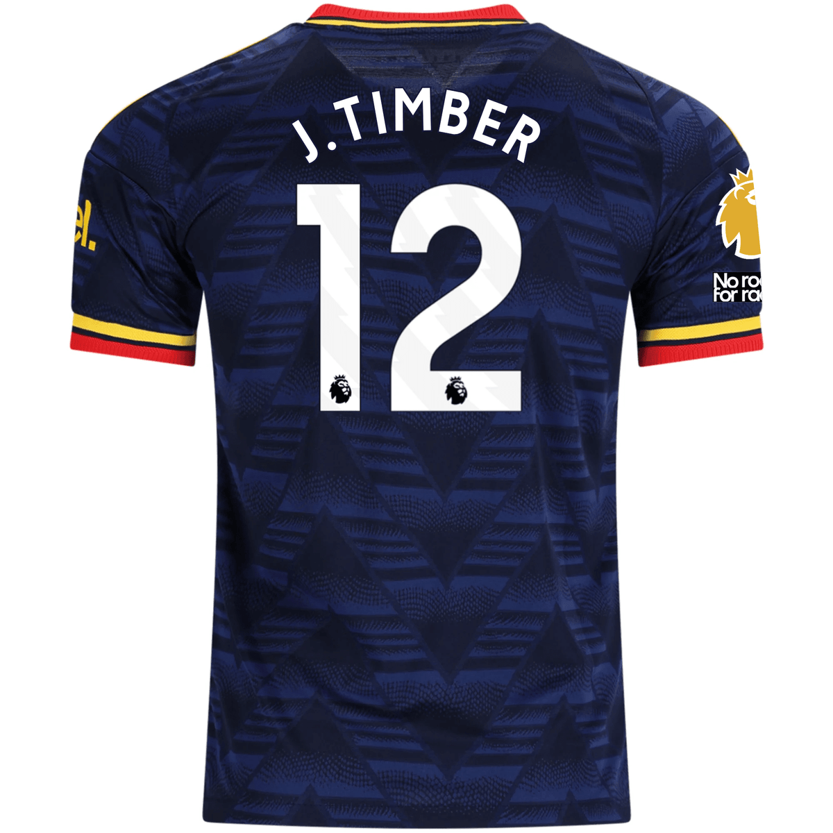 adidas Mens Arsenal Authentic Jurrien Timber Away Jersey w/ Premier League Patches 26/27 (Navy/Yellow) | SoccerWearhouse