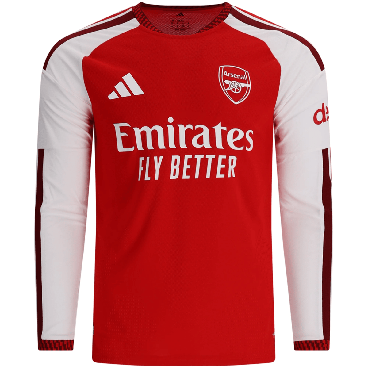 adidas Mens Arsenal Authentic Long Sleeve Home Jersey 26/27 (Better Scarlet) | SoccerWearhouse