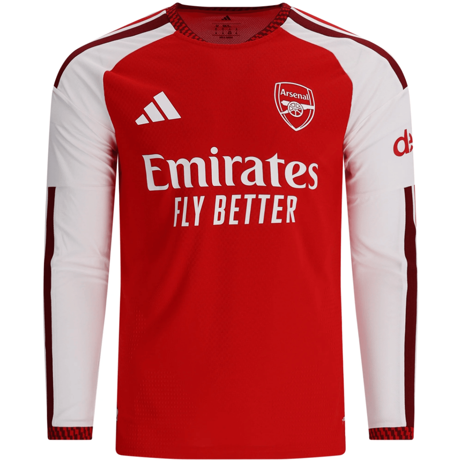 adidas Mens Arsenal Authentic Long Sleeve Home Jersey 26/27 (Better Scarlet) | SoccerWearhouse