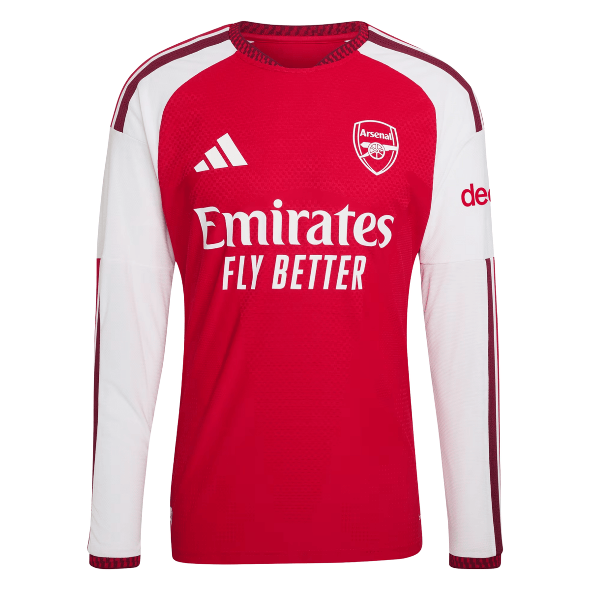 adidas Mens Arsenal Authentic Long Sleeve Home Jersey 26/27 (Better Scarlet) | SoccerWearhouse