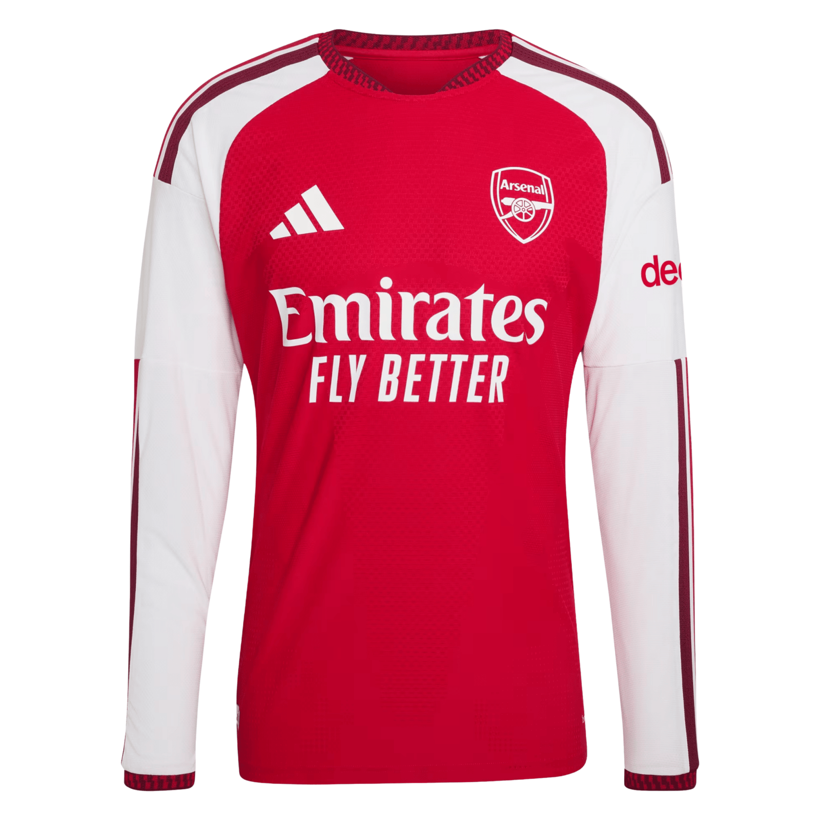 adidas Mens Arsenal Authentic Long Sleeve Home Jersey 26/27 (Better Scarlet) | SoccerWearhouse
