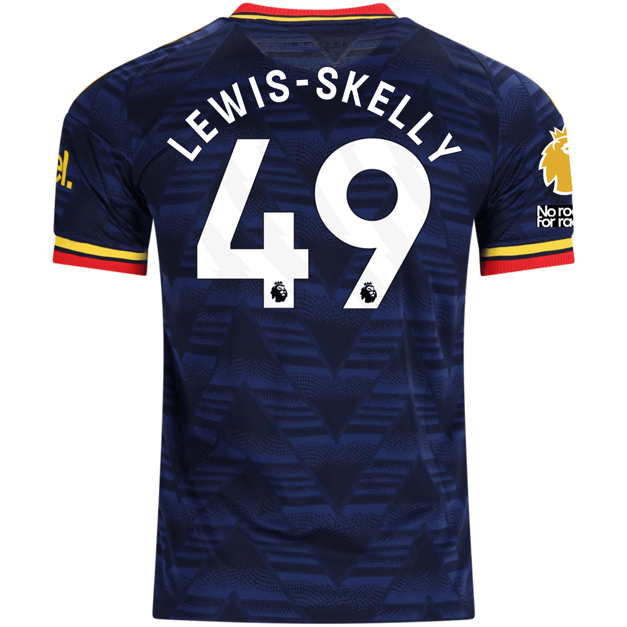 adidas Mens Arsenal Authentic Myles Lewis-Skelly Away Jersey w/ Premier League Patches 26/27 (Navy/Yellow)